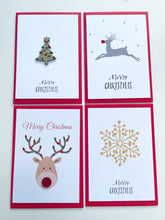 Load image into Gallery viewer, Handmade Christmas card set of 4