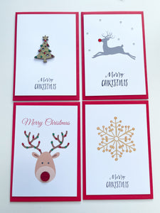 Handmade Christmas card set of 4