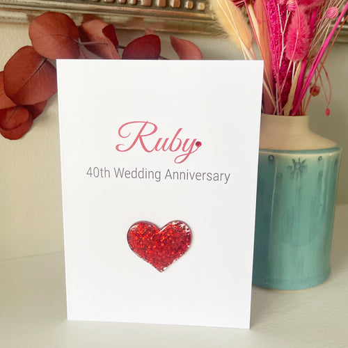 Ruby Anniversary Card - 40th Anniversary