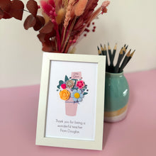 Load image into Gallery viewer, Thank you teacher personalised framed pot of flowers