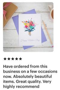 Customer review of Mother's Day card from Lavender House Gift Company