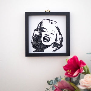 Wall mounted Marilyn Monroe black and white artwork