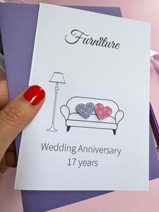 Furniture Anniversary Card - 17th Anniversary