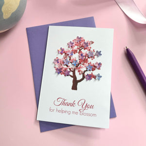 Thank You For Helping Me Blossom | Teacher Thank You Card