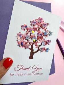 Thank You For Helping Me Blossom | Teacher Thank You Card