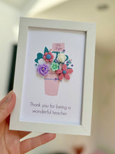 Load image into Gallery viewer, Thank you teacher personalised framed pot of flowers