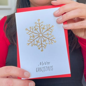 Gold glittery snowflake christmas card