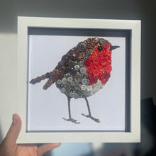Load image into Gallery viewer, Framed Robin Button Art