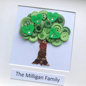 Personalised Family Tree Button Art
