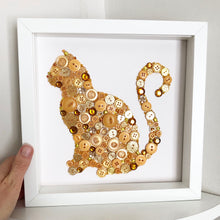 Load image into Gallery viewer, ginger cat button art, cat lover perfect gift