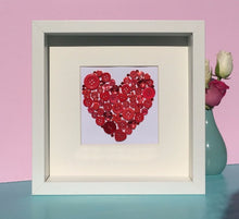 Load image into Gallery viewer, Ruby Wedding handmade button heart art gift.