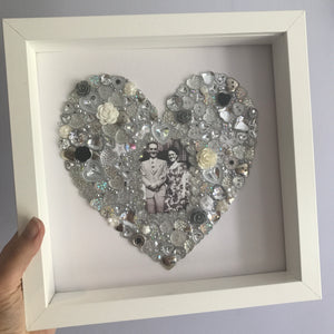 button art heart with personanlised photo