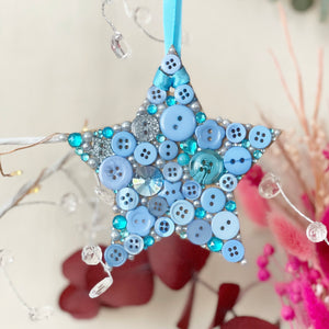 Blue hanging star decoration
