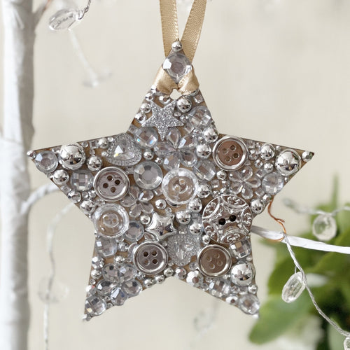 Silver star ornament