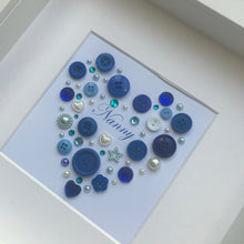 Load image into Gallery viewer, Personalised heart  button artwork for a special Grandmother.