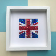 Load image into Gallery viewer, Union Jack button art framed picture. Perfect for any living room or office.