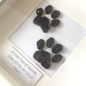 Personalised paw prints button art