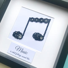 Load image into Gallery viewer, musical note thank you music teacher button art framed picture.