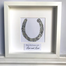 Load image into Gallery viewer, Personalised button art horse shoe framed picture