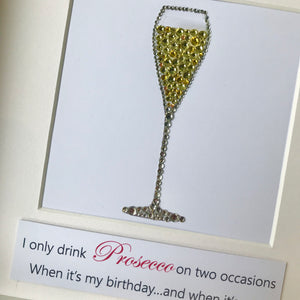 sparkly prosecco button art framed picture