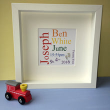 Load image into Gallery viewer, Personalised nursery child&#39;s word art. framed picture.