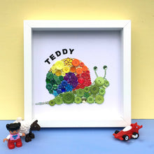Load image into Gallery viewer, rainbow snail cute button art framed picture