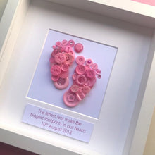 Load image into Gallery viewer, baby button art footprint framed picture