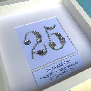 25th Wedding Anniversary Personalised Gift - Silver
