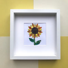 Load image into Gallery viewer, Personalised Sunflower Button Art | 3rd Wedding Anniversary Flower