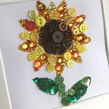 Load image into Gallery viewer, Personalised Sunflower Button Art | 3rd Wedding Anniversary Flower