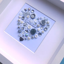 Load image into Gallery viewer, Personalised heart  button artwork for a special Grandmother.