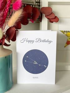 Taurus constellation zodiac birthday card