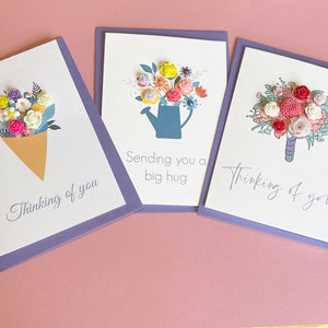 Pack of 3 Handmade Floral Note Cards
