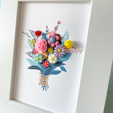 Load image into Gallery viewer, Framed Handmade Bouquet of Flowers Picture
