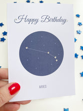 Load image into Gallery viewer, Aries constellation zodiac birthday card