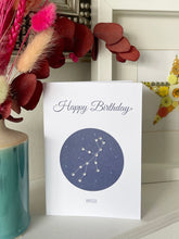 Load image into Gallery viewer, Virgo constellation zodiac birthday card