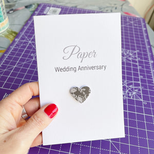 Paper Wedding Anniversary Card - 1st Anniversary