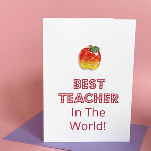 Best Teacher In The World Card | Apple For The Teacher