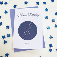 Load image into Gallery viewer, Virgo constellation zodiac birthday card