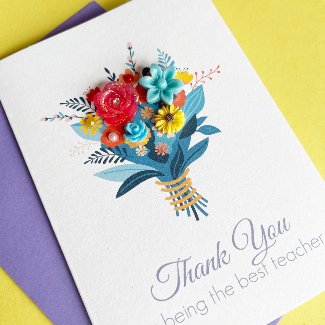Teacher Thank You Card | Bouquet of Flowers Card
