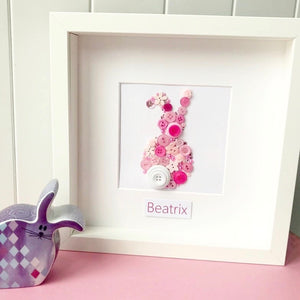 Gorgeous bunny button art - perfect nursery decor