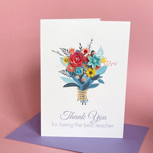 Load image into Gallery viewer, Teacher Thank You Card | Bouquet of Flowers Card
