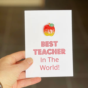 Best Teacher In The World Card | Apple For The Teacher