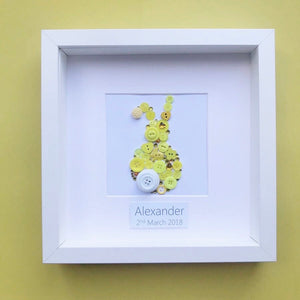 Gorgeous bunny button art - perfect nursery decor