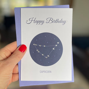 Capricorn constellation zodiac birthday card