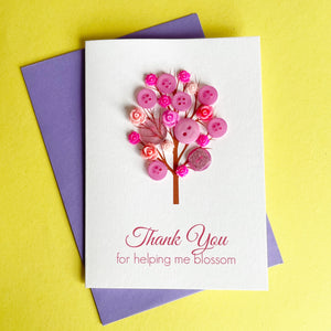 Thank You For Helping Me Blossom | Teacher Thank You Card