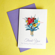 Load image into Gallery viewer, Teacher Thank You Card | Bouquet of Flowers Card