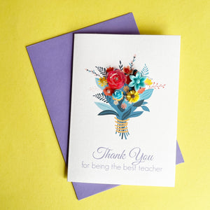 Teacher Thank You Card | Bouquet of Flowers Card