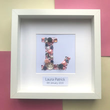 Load image into Gallery viewer, Button art initial letter framed picture
