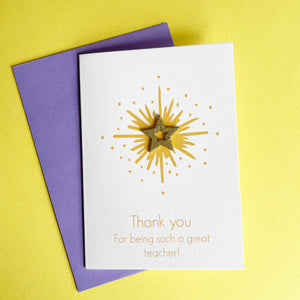 Thank You Teacher Card | You're A Star Handmade Card